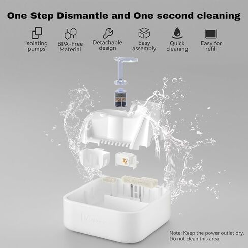 Dog Water Fountain Cat Automatic Water Bowel 3-Stage Design for Multi Pets Cat Water Dispenser for Drinking RealFountain with Isolating Dual Pump Filter Foam, BPA-free Easy Clean Quiet Indoor -2L/67oz in Saudi Arabia