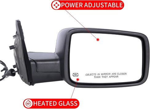 Marretoo for Dodge Ram Side Mirror replacement Left Driver for 2014-2018,Ram 1500, 2019-20221500 Classic, 2013-2018 RAM 2500 Accessories With Power Glass Heated Sensors Black6 8462819AA(6Pins) in Saudi Arabia