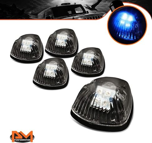 PM PERFORMOTOR 5Pcs Amber LED Cab Top Roof Running Lights Marker Lights Compatible with 94-98 Dodge Ram Truck,Chrome Housing/Clear Lens in Saudi Arabia
