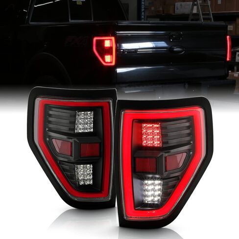 ACANII - For 2009-2014 Ford F150 Pickup Truck Black Full LED w/Light Tube Tail Lights Brake Lamps Pair Set Left+Right in Saudi Arabia