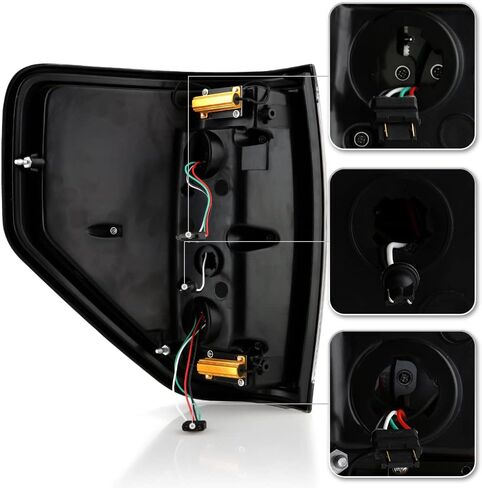 ACANII - For 2009-2014 Ford F150 Pickup Truck Black Full LED w/Light Tube Tail Lights Brake Lamps Pair Set Left+Right in Saudi Arabia