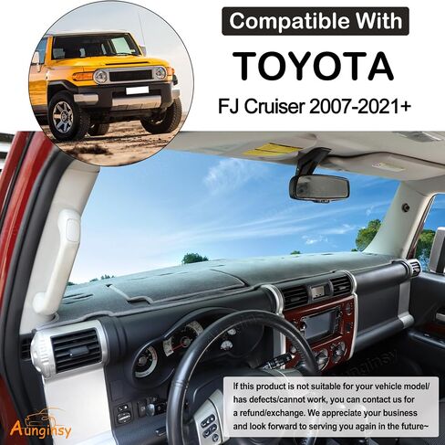 تغطية لوحة معلومات Aunginsy Carboard Cover متوافقة مع Toyota FJ Cruiser 2007-2021 SUV Dashboard Dash Cover Nonslip Gray Mat Pad Sun Pad Dash Sunshade Glare UV Rays Protector Car Interior Care in Kuwait