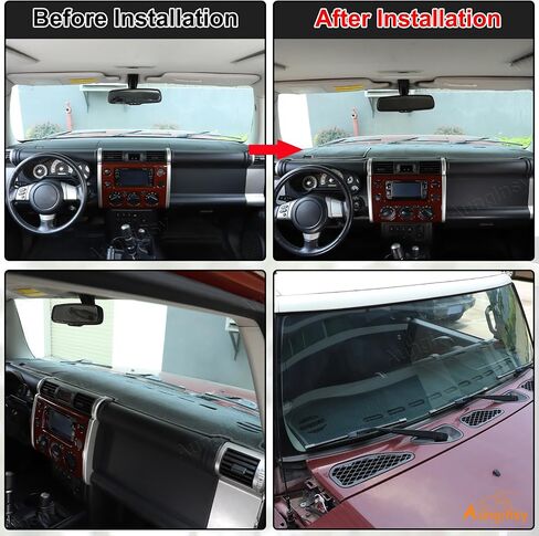 تغطية لوحة معلومات Aunginsy Carboard Cover متوافقة مع Toyota FJ Cruiser 2007-2021 SUV Dashboard Dash Cover Nonslip Gray Mat Pad Sun Pad Dash Sunshade Glare UV Rays Protector Car Interior Care in Kuwait