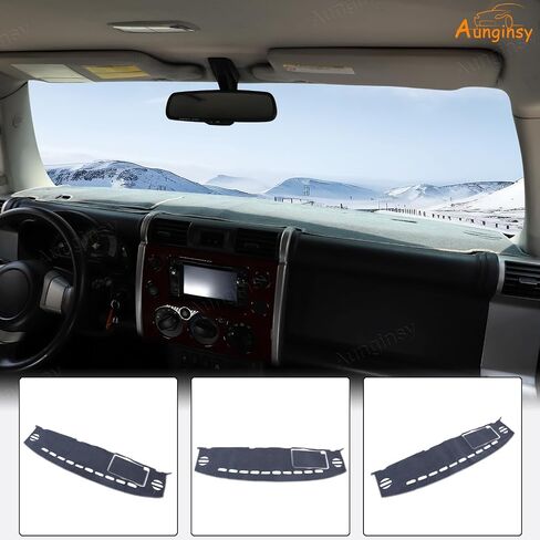 تغطية لوحة معلومات Aunginsy Carboard Cover متوافقة مع Toyota FJ Cruiser 2007-2021 SUV Dashboard Dash Cover Nonslip Gray Mat Pad Sun Pad Dash Sunshade Glare UV Rays Protector Car Interior Care in Kuwait