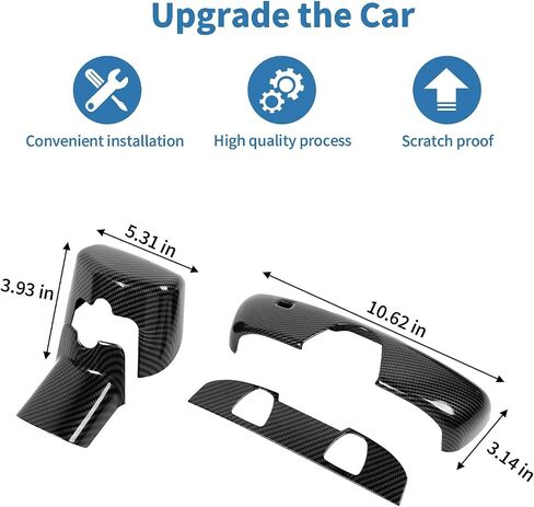 لغطاء لوحة Callenger Rearview Mirror Trim Cover for Dodge Challenger 2015-2023 Red Carbon Fiber INTORIORY 4PCS in Saudi Arabia