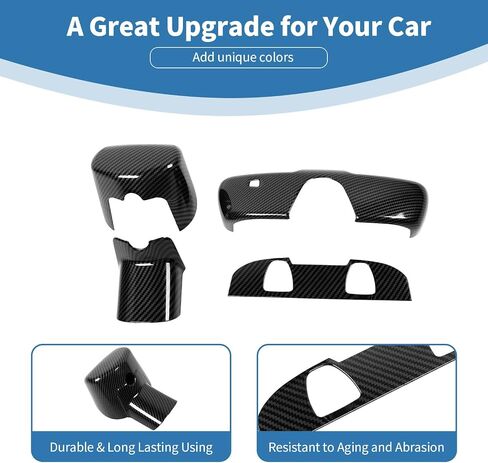 لغطاء لوحة Callenger Rearview Mirror Trim Cover for Dodge Challenger 2015-2023 Red Carbon Fiber INTORIORY 4PCS in Saudi Arabia