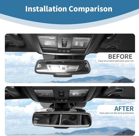 لغطاء لوحة Callenger Rearview Mirror Trim Cover for Dodge Challenger 2015-2023 Red Carbon Fiber INTORIORY 4PCS in Saudi Arabia