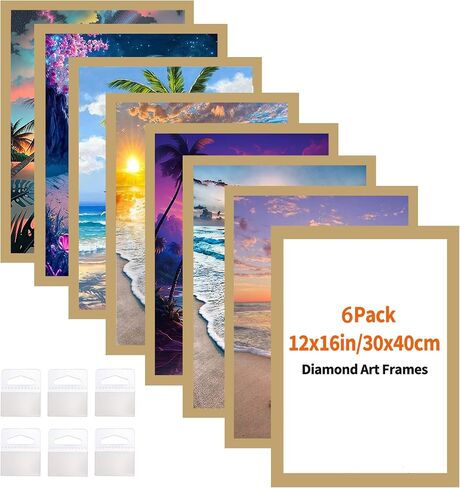 Diamond Art Frame 12x16 Inch - Diamond Frames 30x40 cm Painting Suitable for 10x14inch Picture, Diamond Frames Magnetic Self-Adhesive,Suitabble Frames Painting for Wall Window Door - 12 Pack (Silver) in Saudi Arabia