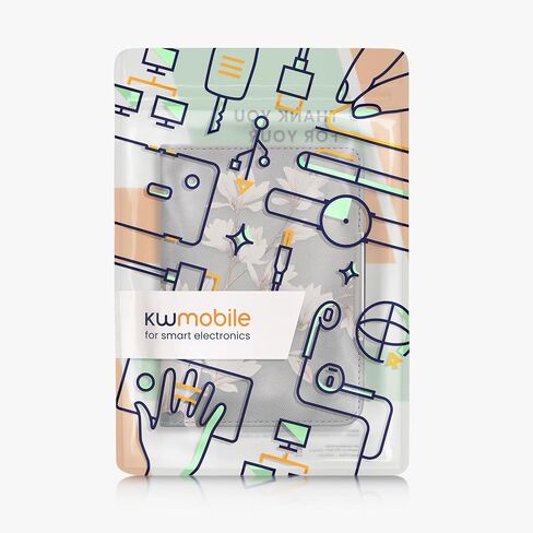 kwmobile Case Compatible with Kobo Clara BW/Colour Case - PU Cover w/Strap - Travel Black/Multicolor in Saudi Arabia
