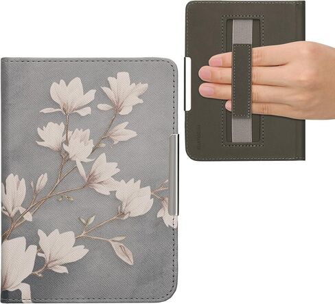 kwmobile Case Compatible with Kobo Clara BW/Colour Case - PU Cover w/Strap - Travel Black/Multicolor in Saudi Arabia