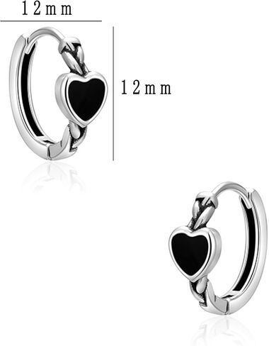 925 Sterling Silver Heart Earrings for Women, S925 Sterling Silver Posts Earrings, Dangle Love Heart Fashion Stud Earrings Hypoallergenic Jewelry (with Gift Box) in Kuwait