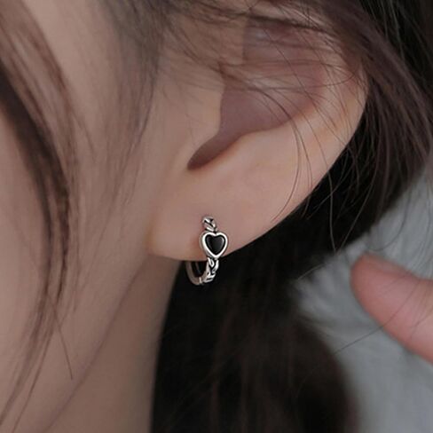 925 Sterling Silver Heart Earrings for Women, S925 Sterling Silver Posts Earrings, Dangle Love Heart Fashion Stud Earrings Hypoallergenic Jewelry (with Gift Box) in Kuwait