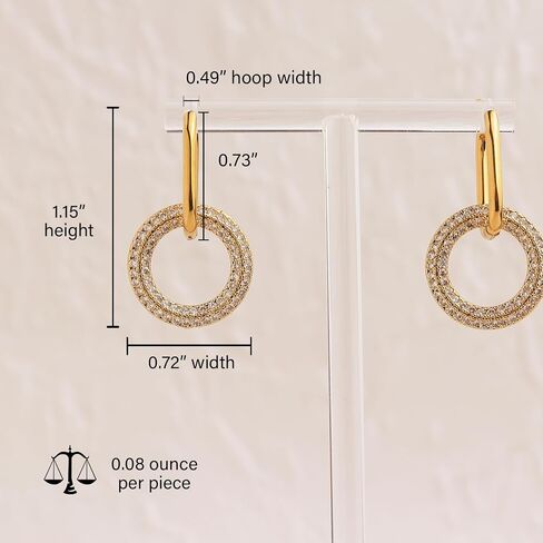 Sonateomber chunky gold dangle drop arocrings for women ، strendy star star circle circle rhinestone huggie ining prom jewelry gift in Saudi Arabia