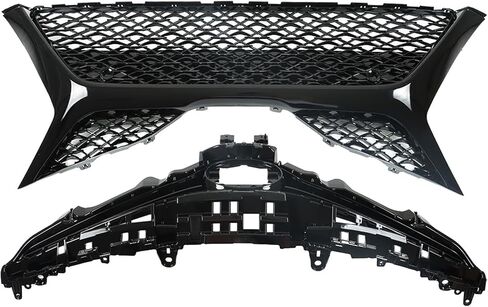 munirater Front Bumper Grille Grill Assembly Upper & Lower Glossy Black 2Pcs Replacement for 2018-2020 Camry SE XSE in Saudi Arabia