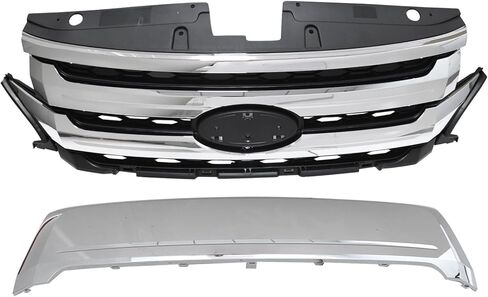FZJDSD 2PCS Black Chrome Front Upper Grill Assembly Molding Trim Grille BT4Z8200E Compatible with Ford Edge 2011-2014 in Saudi Arabia