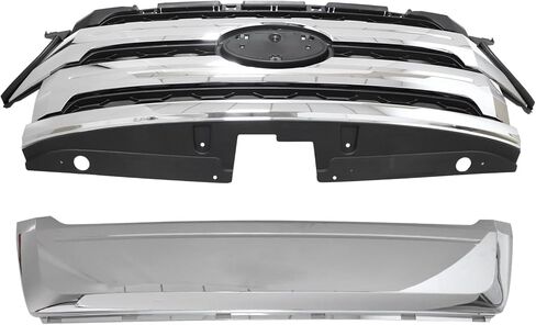 FZJDSD 2PCS Black Chrome Front Upper Grill Assembly Molding Trim Grille BT4Z8200E Compatible with Ford Edge 2011-2014 in Saudi Arabia
