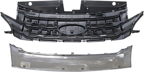 FZJDSD 2PCS Black Chrome Front Upper Grill Assembly Molding Trim Grille BT4Z8200E Compatible with Ford Edge 2011-2014 in Saudi Arabia