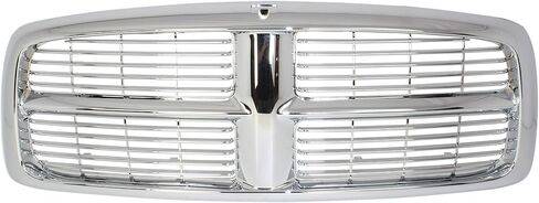 Garage-Pro Grille Compatible with 2002-2005 Dodge Ram 1500 and 2003-2005 Dodge Ram 2500 / Ram 3500 Horizontal Bar Insert Plastic Chrome Shell and Insert New Body Style in Saudi Arabia
