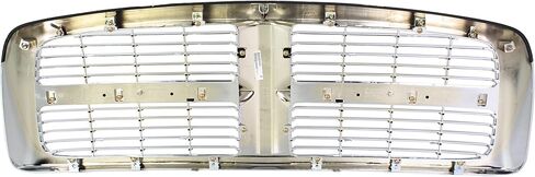 Garage-Pro Grille Compatible with 2002-2005 Dodge Ram 1500 and 2003-2005 Dodge Ram 2500 / Ram 3500 Horizontal Bar Insert Plastic Chrome Shell and Insert New Body Style in Saudi Arabia