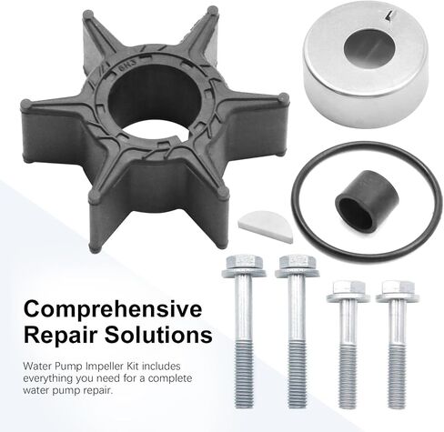 6H4W0078 Water Pump Impeller Gasket Repair Kit, Replacement for Yamaha 40HP 50HP 2 Stroke Outboard Models 1984-1996, Replaces 18-3429 6H4-W0078-A0-00 6H4-W0078-01-00 in Saudi Arabia