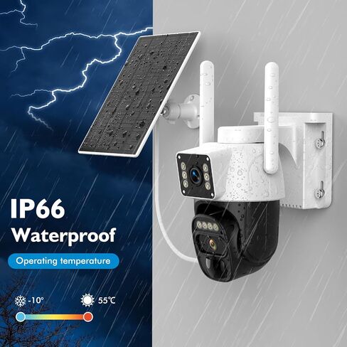 Hawkray Solar Security Cameras Wireless Outdoor ， 2K 360 ° View Pan Tilt Low Power Cameras WiFi Cameras مع اكتشاف حركة الذكاء الاصطناعي ، الصوت ثنائي الاتجاه ، الرؤية الليلية الملونة in Kuwait