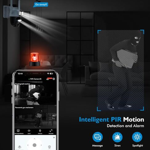 Hawkray Solar Security Cameras Wireless Outdoor ， 2K 360 ° View Pan Tilt Low Power Cameras WiFi Cameras مع اكتشاف حركة الذكاء الاصطناعي ، الصوت ثنائي الاتجاه ، الرؤية الليلية الملونة in Kuwait