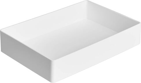 Amazon Basics Rectangular Plastic Desk Organizer Bundle, Letter Tray 2-Pack/Accessory Tray, White in Saudi Arabia