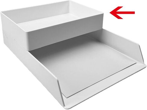Amazon Basics Rectangular Plastic Desk Organizer Bundle, Letter Tray 2-Pack/Accessory Tray, White in Saudi Arabia