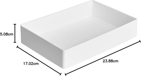 Amazon Basics Rectangular Plastic Desk Organizer Bundle, Letter Tray 2-Pack/Accessory Tray, White in Saudi Arabia