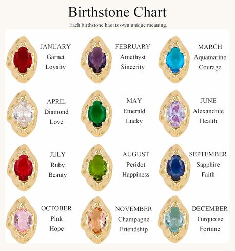 Birthstone Necklace for Women, Dainty 14K Gold Plated Oval Zircon Pendant Necklaces Simple Gold Necklaces for Women Birthday Gifts for Mom Wife in Saudi Arabia
