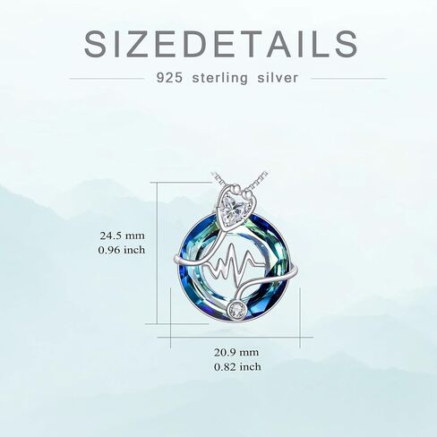 TOUPOP Nurse Gifts for Women Sterling Silver 12 Months Birthstone Stethoscope Pendant Necklace with Crystal Nurses Day Graduation Gifts Medical Jewelry for Doctor Nurse Medical Student in Saudi Arabia