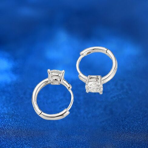 S925 Sterling Silver Huggie Hoop أقراط للنساء ، 0.6Ct D-Color VVS1 Diamond ، هدية لصديقة أو زوجة in Kuwait