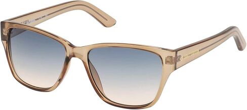 Harley-Davidson Women's Square Sunglasses, Shiny Brown Frame Gradient Blue Lens in Saudi Arabia
