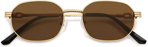Retro Oval Sunglasses for Women Y2k 90s Sunnies Trendy Narrow Small Metal Sun Glasses AP3726 in Saudi Arabia