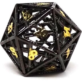 Hollow Dice of Devine Retribution - Metal Polyhedral Dice with Swords and Shields Design (Legendary Silver D20) in Kuwait