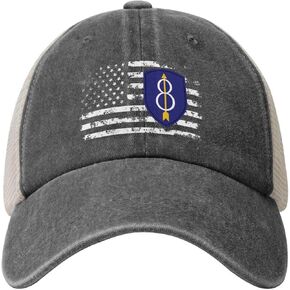 الجيش الثامن مشاة القسم الولايات المتحدة الأمريكية أمريكا العلم القابل للتعديل رعاة البقر شبك البيسبول قبعة للجنسين في الهواء الطلق trucker hat8 in Kuwait