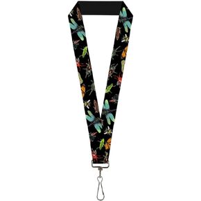 Buckle-Down Lanyard-1.0"-Insects Scattered C/u Black in Saudi Arabia