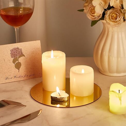 NBEADS 10 Pcs Acrylic Round Mirrors, Gold Round Mirror Centerpieces for Tables Non Glass Mirror Plate Mirror Candle Plates for Crafts, Wedding, Party, Wall Decorations, 5.9inch in Diameter in Saudi Arabia