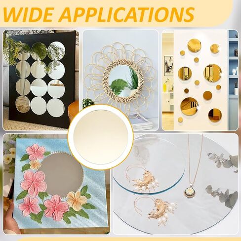 NBEADS 10 Pcs Acrylic Round Mirrors, Gold Round Mirror Centerpieces for Tables Non Glass Mirror Plate Mirror Candle Plates for Crafts, Wedding, Party, Wall Decorations, 5.9inch in Diameter in Saudi Arabia