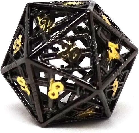 Hollow Dice of Devine Retribution - Metal Polyhedral Dice with Swords and Shields Design (Legendary Silver D20) in Kuwait