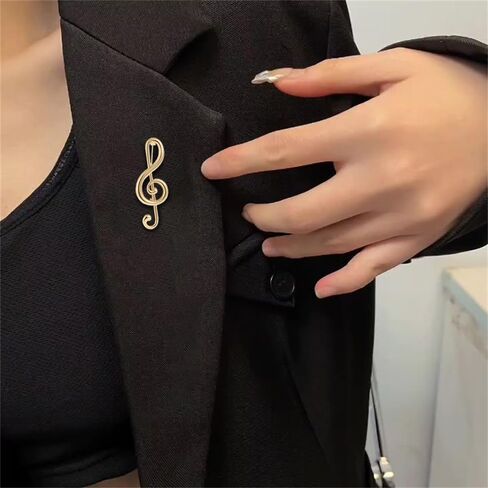 Minimalist Music Note Brooch for Women Men Simple Brooches Elegant Lapel Pin Dress Accessories Corsage for Hat Bag Suit Fashion Jewelry for Music Party Wedding Banquet Musician Boutonniere in Saudi Arabia