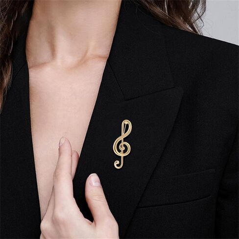 Minimalist Music Note Brooch for Women Men Simple Brooches Elegant Lapel Pin Dress Accessories Corsage for Hat Bag Suit Fashion Jewelry for Music Party Wedding Banquet Musician Boutonniere in Saudi Arabia