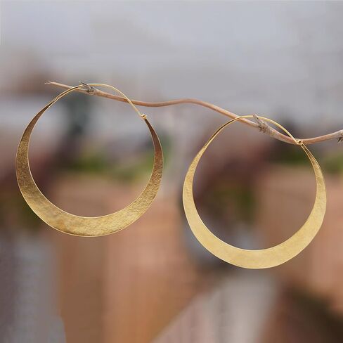 NOVICA Artisan Handmade Hoop Earrings Endless No Stone Indonesia 'Hula Hoop' in Kuwait