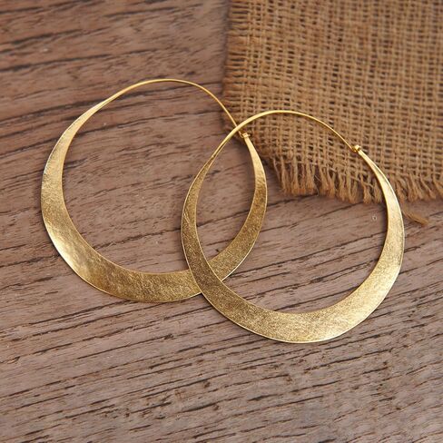 NOVICA Artisan Handmade Hoop Earrings Endless No Stone Indonesia 'Hula Hoop' in Kuwait