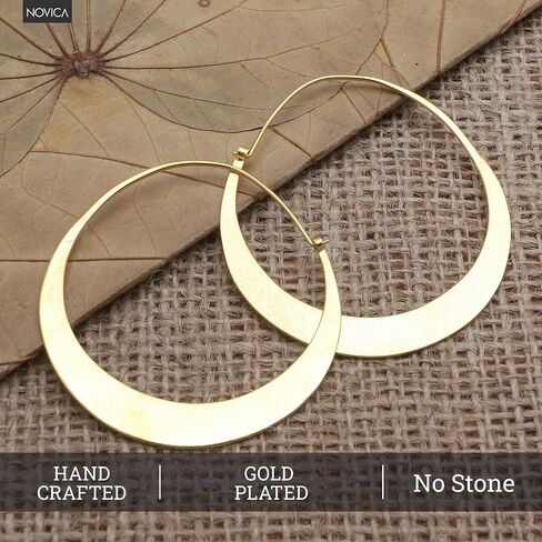 NOVICA Artisan Handmade Hoop Earrings Endless No Stone Indonesia 'Hula Hoop' in Kuwait