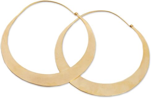 NOVICA Artisan Handmade Hoop Earrings Endless No Stone Indonesia 'Hula Hoop' in Kuwait