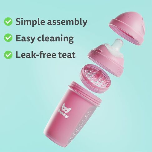 Wonder Woman DC Comics - Herobility Double Anti-Colic Baby Bottles – 8.5 fl oz/240ml – 3-Pack in Saudi Arabia