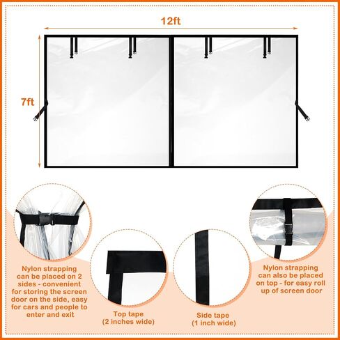 Garage Insulated Door Curtain Transparent Magnetic Screen Windproof Garage Door Cover Panels Soundproof Magnetic Thermal Curtain Winter Insulation Kit (10x7 ft) in Saudi Arabia