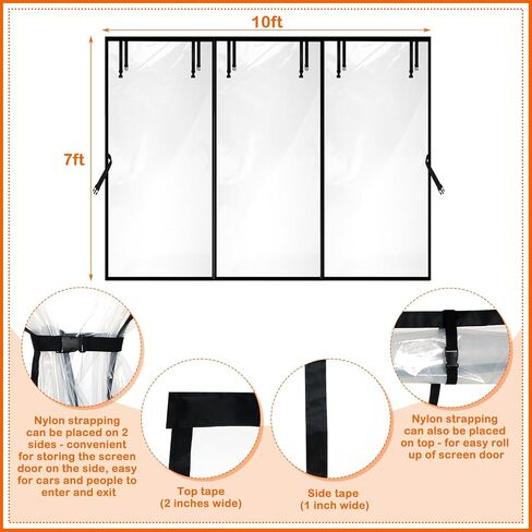 Garage Insulated Door Curtain Transparent Magnetic Screen Windproof Garage Door Cover Panels Soundproof Magnetic Thermal Curtain Winter Insulation Kit (10x7 ft) in Saudi Arabia