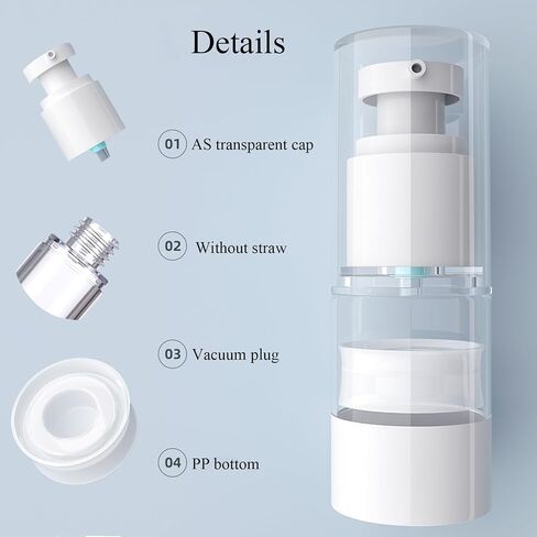 Qeuly 3 Pack Airless Pump Bottles 0.5 oz Travel Size Pump Bottle Lotion Container Refillable Cosmetic Pump Dispensers for Foundation Moisturizer Shampoo Toiletry (SN-15) in Kuwait